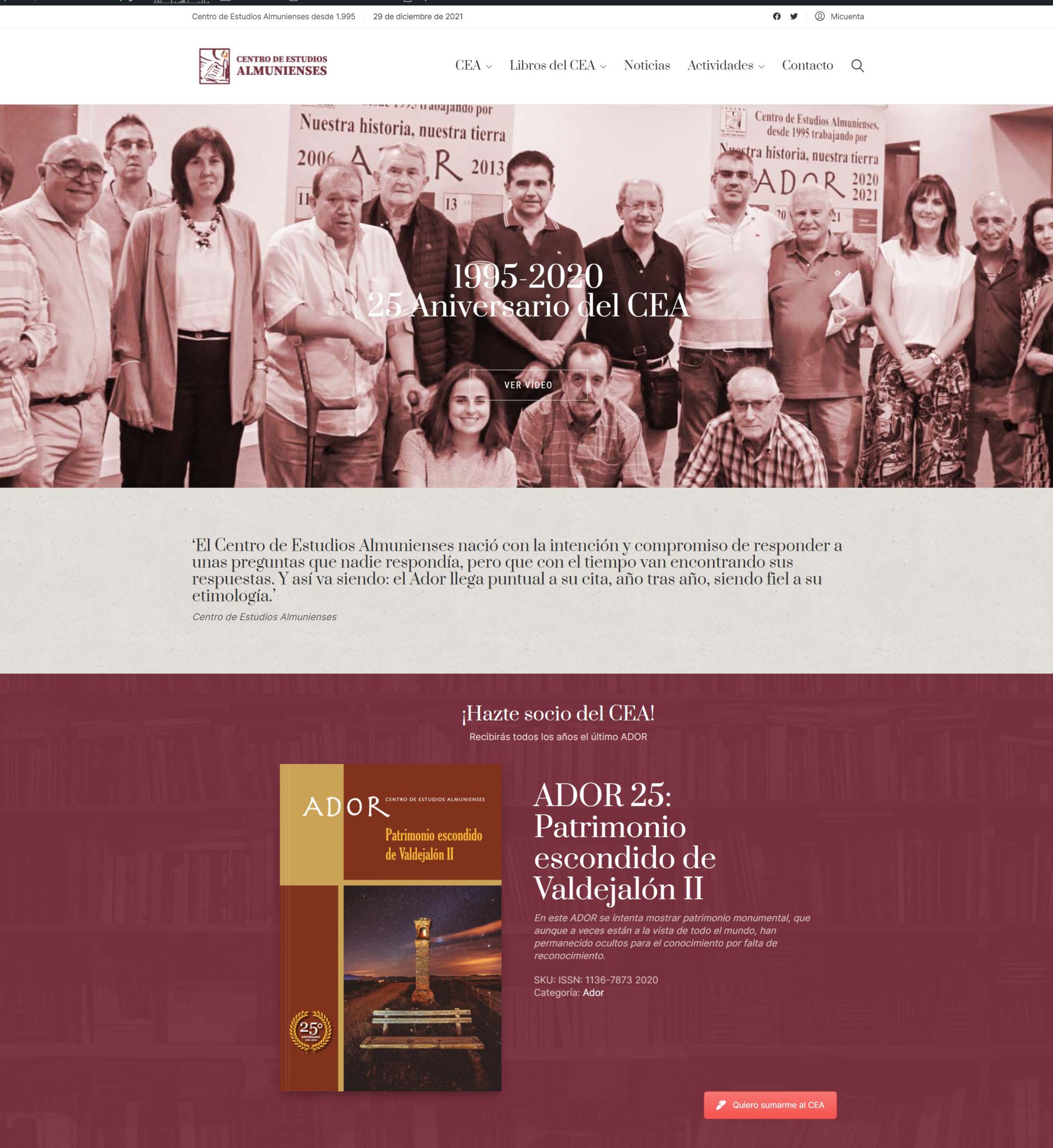 Web Centro de Estudios Almunienses - Diseño Imagina Arte Gráfico