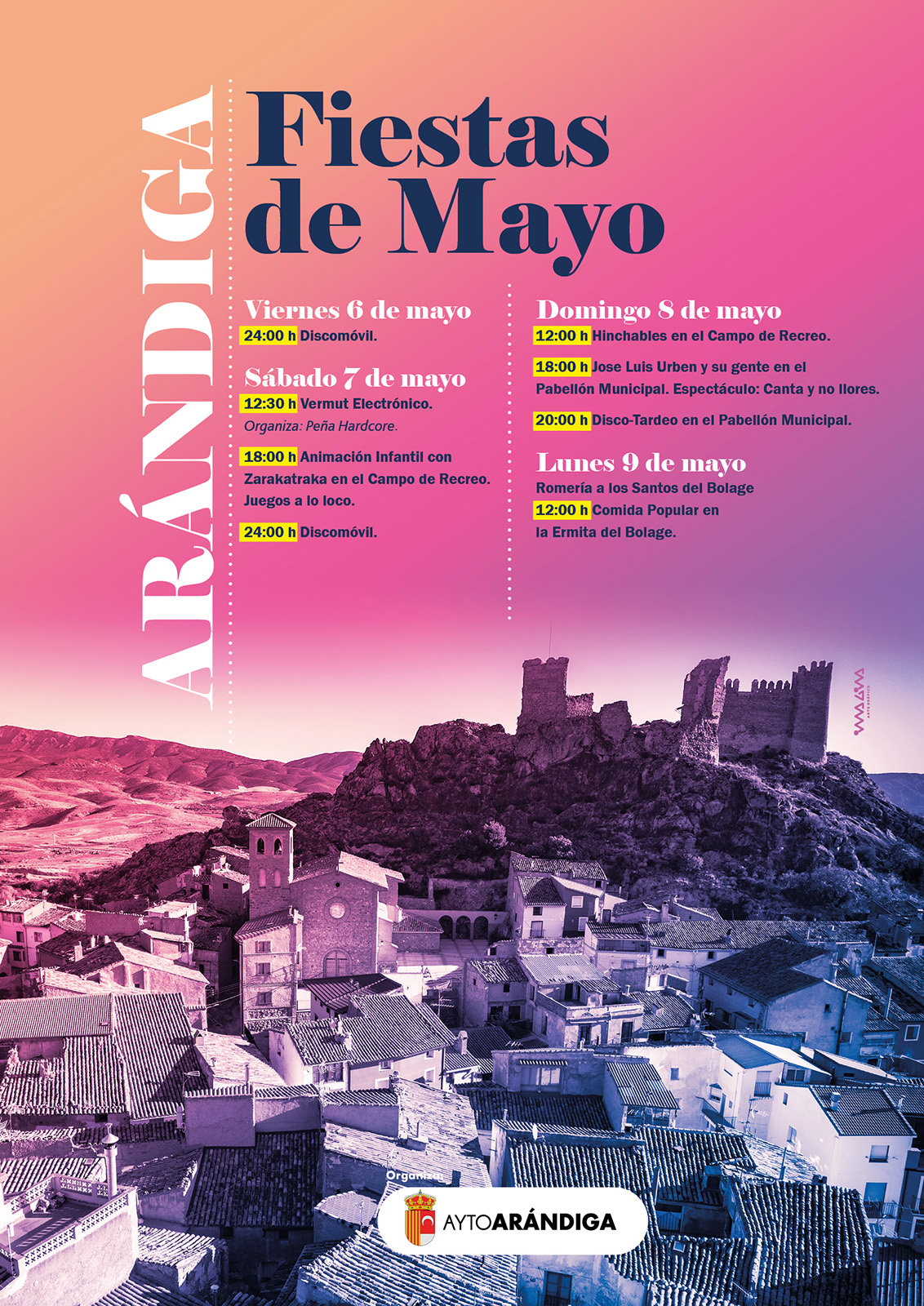 Cartel Fiestas de Mayo en Arándiga - Imagina Arte Gráfico