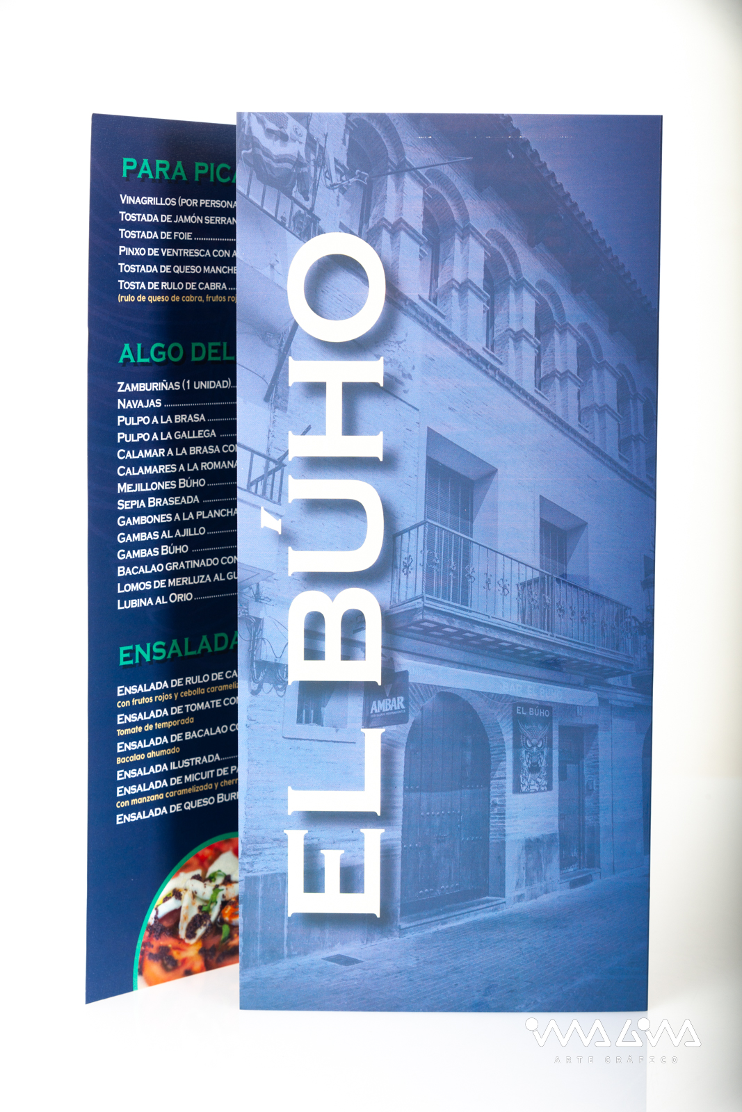Carta Bar Restaurante El Búho - Imagina Arte Gráfico
