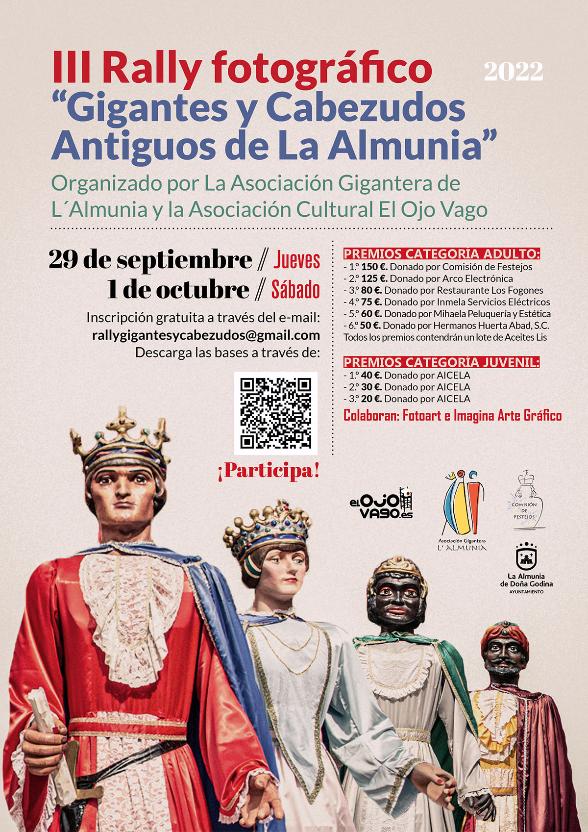 Cartel III Rally fotográfico "Gigantes y Cabezudos Antiguos de La Almunia" - Imagina Arte Gráfico
