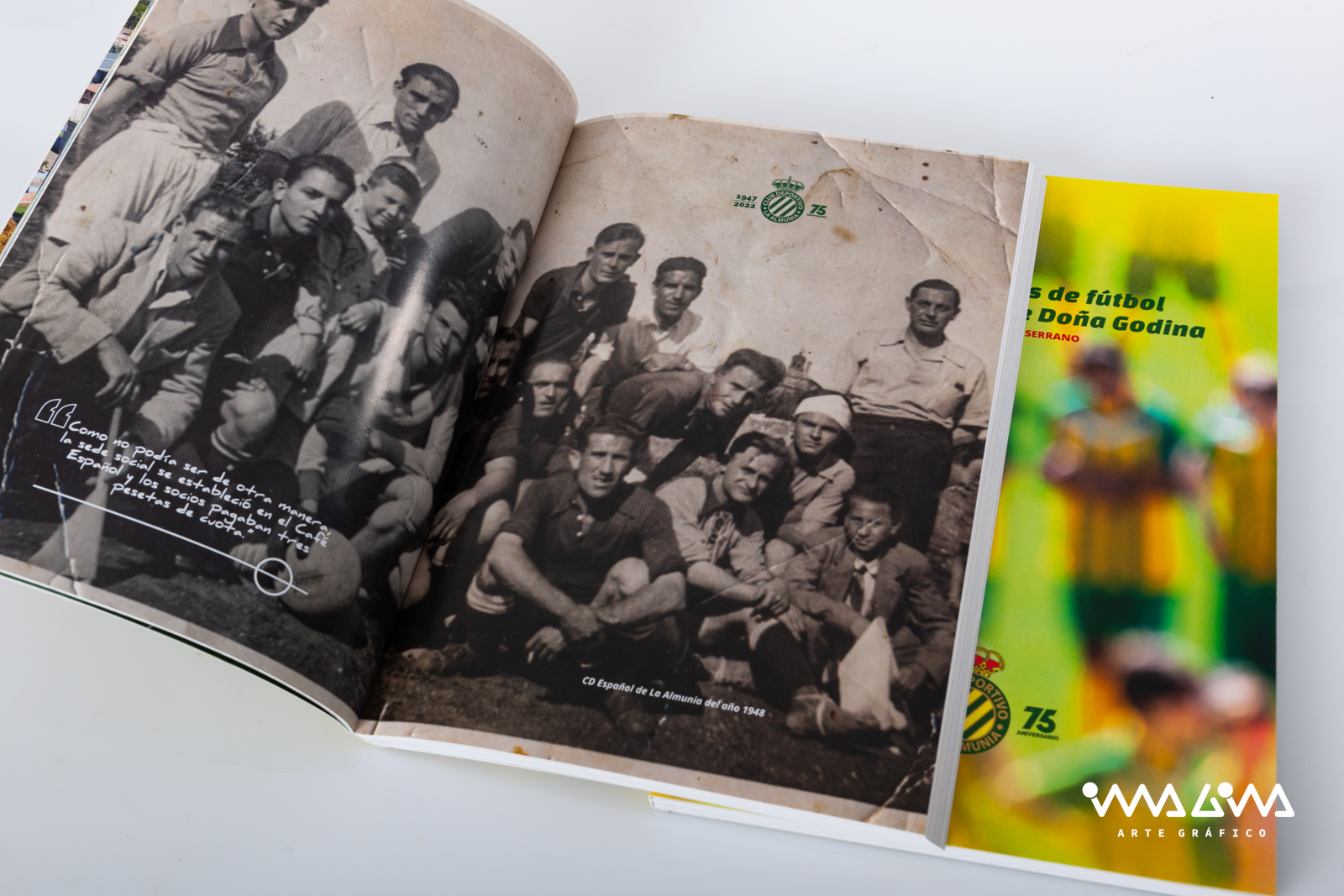 Libro 75 años y más de fútbol en La Almunia de Doña Godina - José Luis García Serrano - Imagina Arte Gráfico