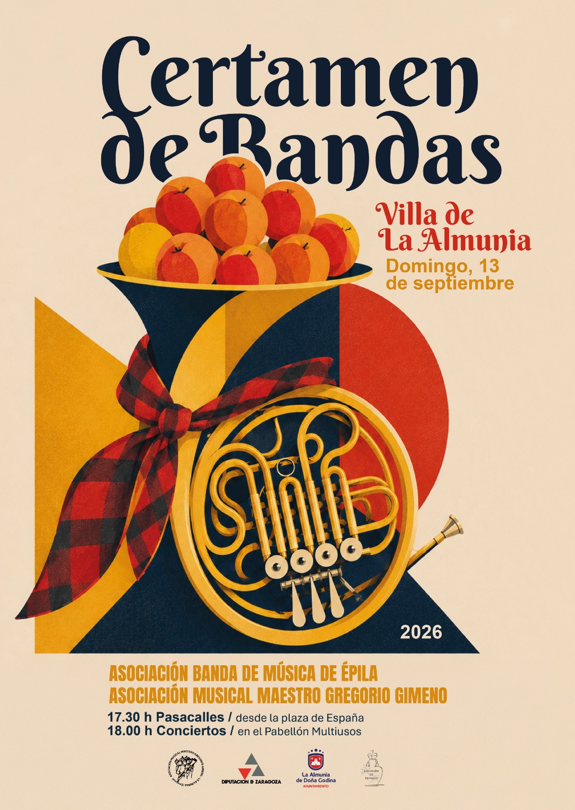 Cartel Certamen de Bandas Villa de La Almunia 2026